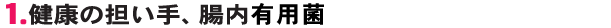 1．健康の担い手、腸内善玉菌を元気にすること